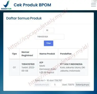 bpom icp capsule TI184357821